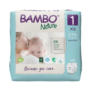 Fraldas Tam.1 (2-4 KG) - 22 unidades Bambo Nature