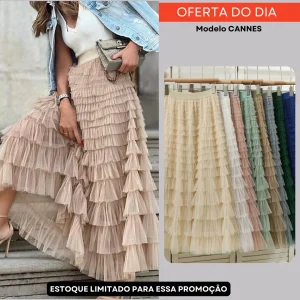 Saia Tule - Modelo Cannes - Oferta Relâmpago do Dia - Só HOJE