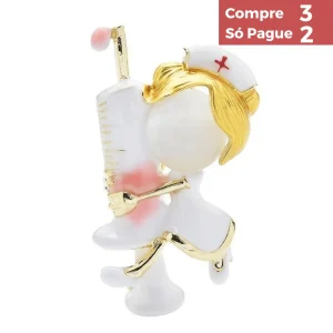Broche esmaltado Enfermeira com Seringa