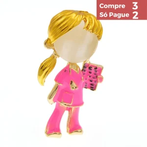 Broche esmaltado Profissional da saúde Loura roupa Rosa ou Azul