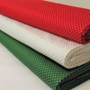 Tecidos 100% Algodão | Natal | Pintas | Dourado