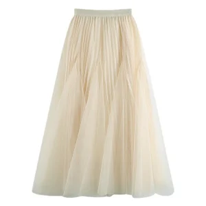 Saia elegante de Tule Plissada parcial - Modelo Veneza