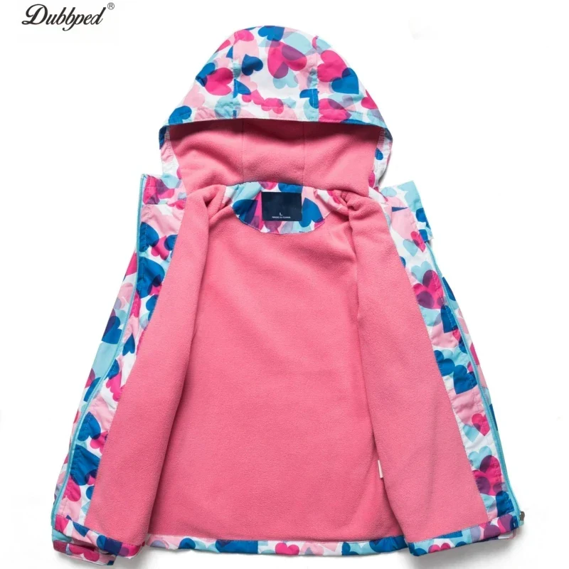 Jaqueta Infantil Impermeável Forrada em Fleece – Corta-Vento de Primavera e Outono para Meninas - Image 4