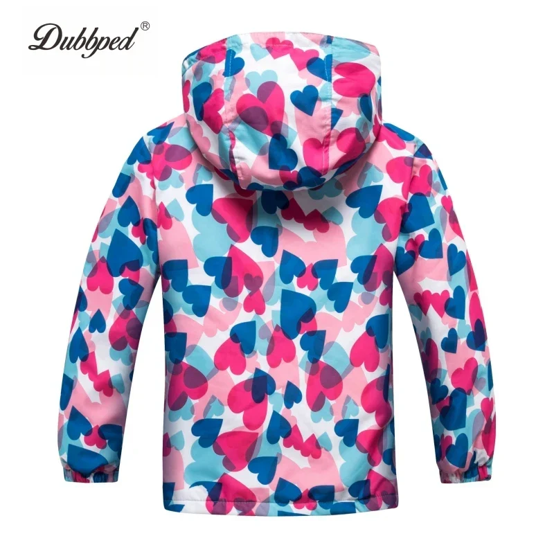 Jaqueta Infantil Impermeável Forrada em Fleece – Corta-Vento de Primavera e Outono para Meninas - Image 3