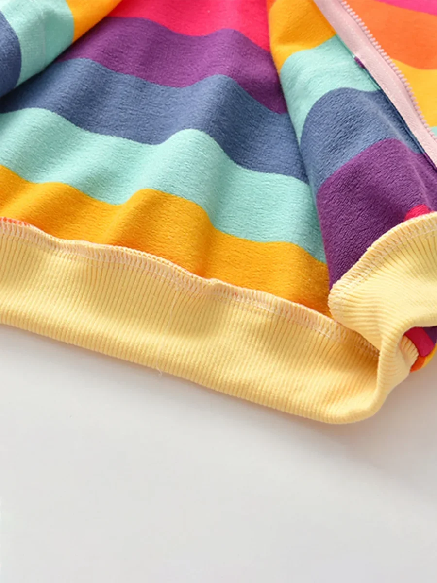 Jaqueta Infantil com Capuz e Estampa Arco-Íris – Zíper Frontal e Bolso Canguru - Image 7