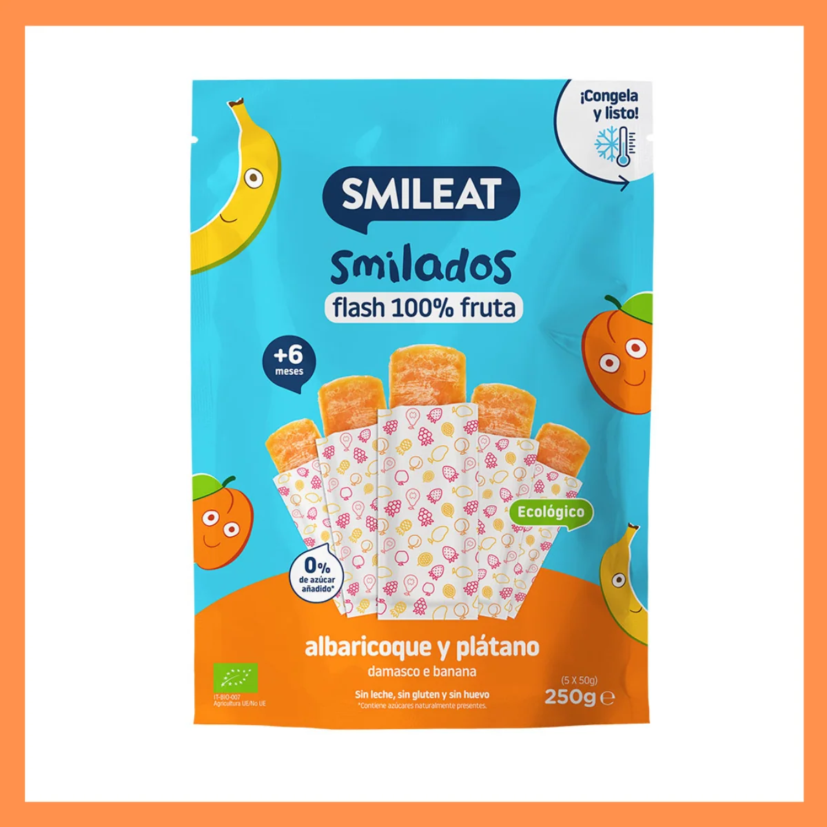 Smilados Damasco e Banana Biológico - 5 uni. x 50g. Smileat - Image 3