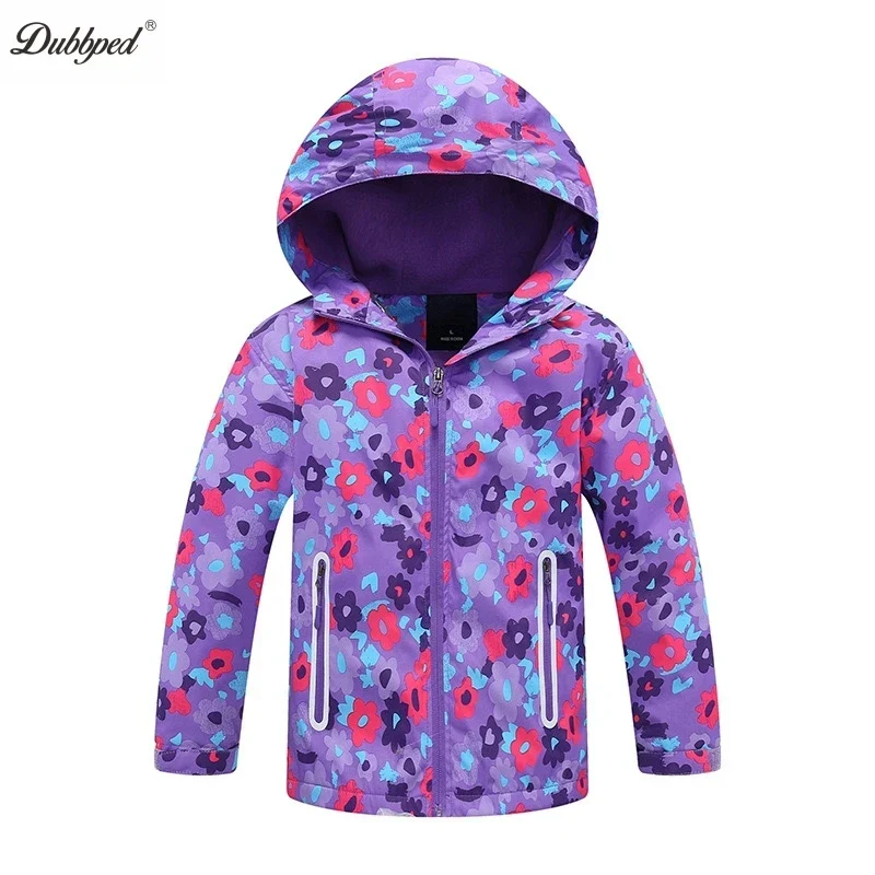 Jaqueta Infantil Impermeável Forrada em Fleece – Corta-Vento de Primavera e Outono para Meninas - Image 5