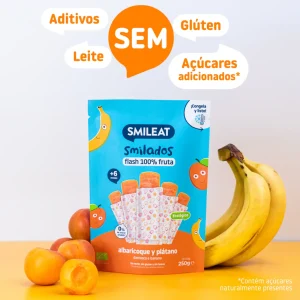 Smilados Damasco e Banana Biológico - 5 uni. x 50g. Smileat