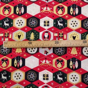 Tecidos 100% Algodão | Natal | Hexágono
