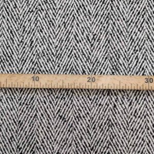 Fazenda de Lã | Tweed | Estampado | Espinha Quebrada | Preto/Cru