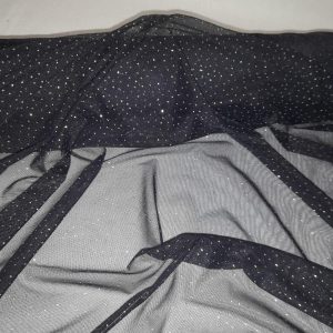 Tule | Elasticidade | Carnaval | Brilhantes | Preto