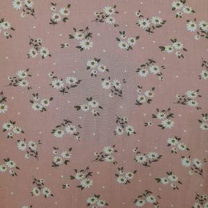 Tecido Confeção | Vestuário | Viscose | Margarida Fundo Rosa