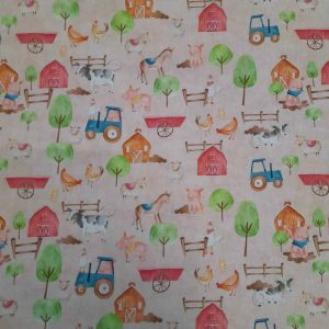 Tecidos 100% Algodão | Estampado Infantil | Animais da Quinta