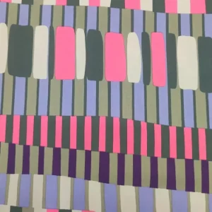 Tecido Confeção | Vestuário | Viscose com Algodão | Estampado | Geométrico