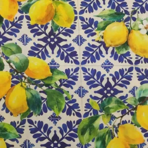 Tecido Confeção | Vestuário | Viscose com Algodão | Estampado Digital | Limões