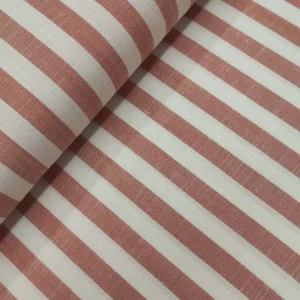 Tecido Confeção | Vestuário | Viscose | Fio Tingido | Riscas 1cm | Laranja