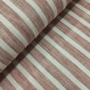 Tecido Confeção | Vestuário | Aparência de Linho | Riscas | Vermelho