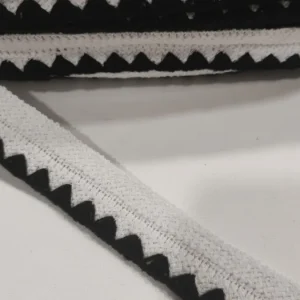 Fita Decorativa | Crochê | Branco/Preto