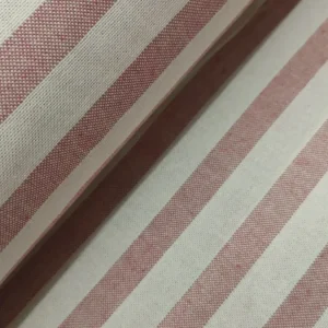 Tecidos Resinados | Estampado | Linho Alentejano | Riscas | Vermelho