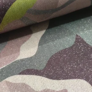 Tecido Confeção | Vestuário | Malha | Estampado | Abstrato | Lurex Prata