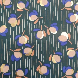 Tecido Confeção | Vestuário | Viscose | Digital | Floral Lurex Dourado