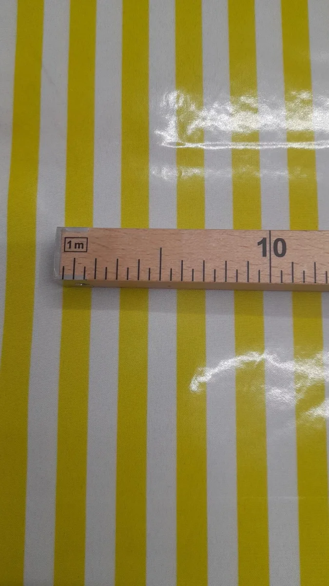Tecido Plastificado | Estampado | Riscas | Amarelo Neon | Risca 1,5CM - Image 4