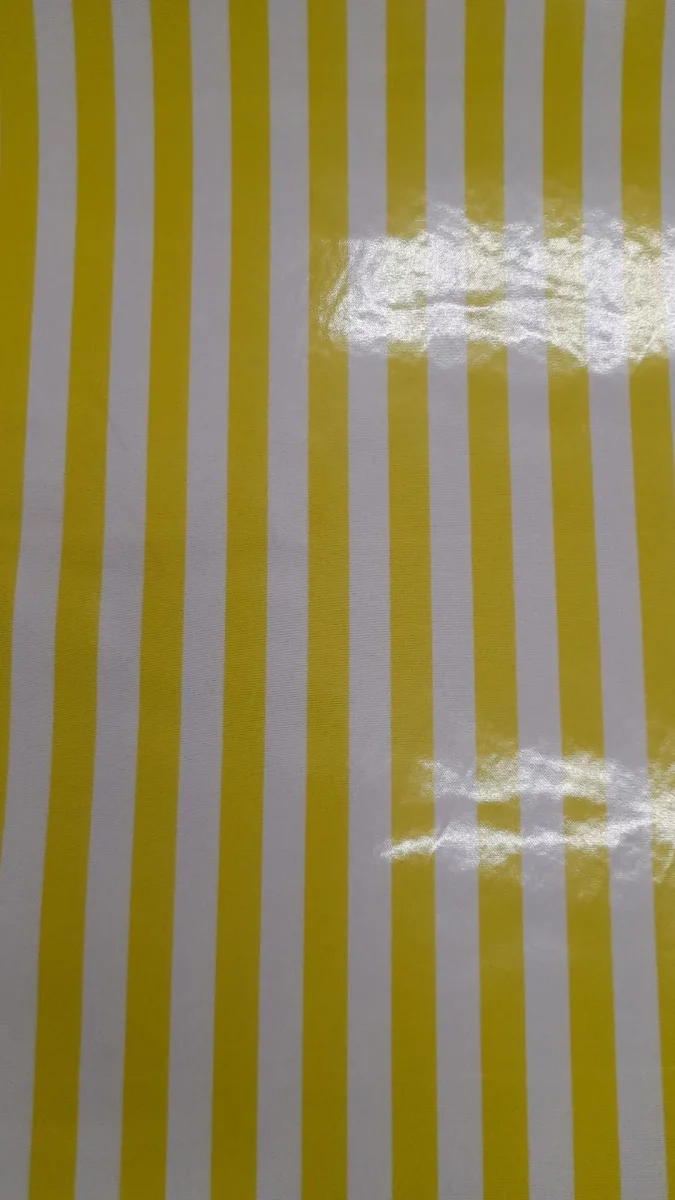 Tecido Plastificado | Estampado | Riscas | Amarelo Neon | Risca 1,5CM